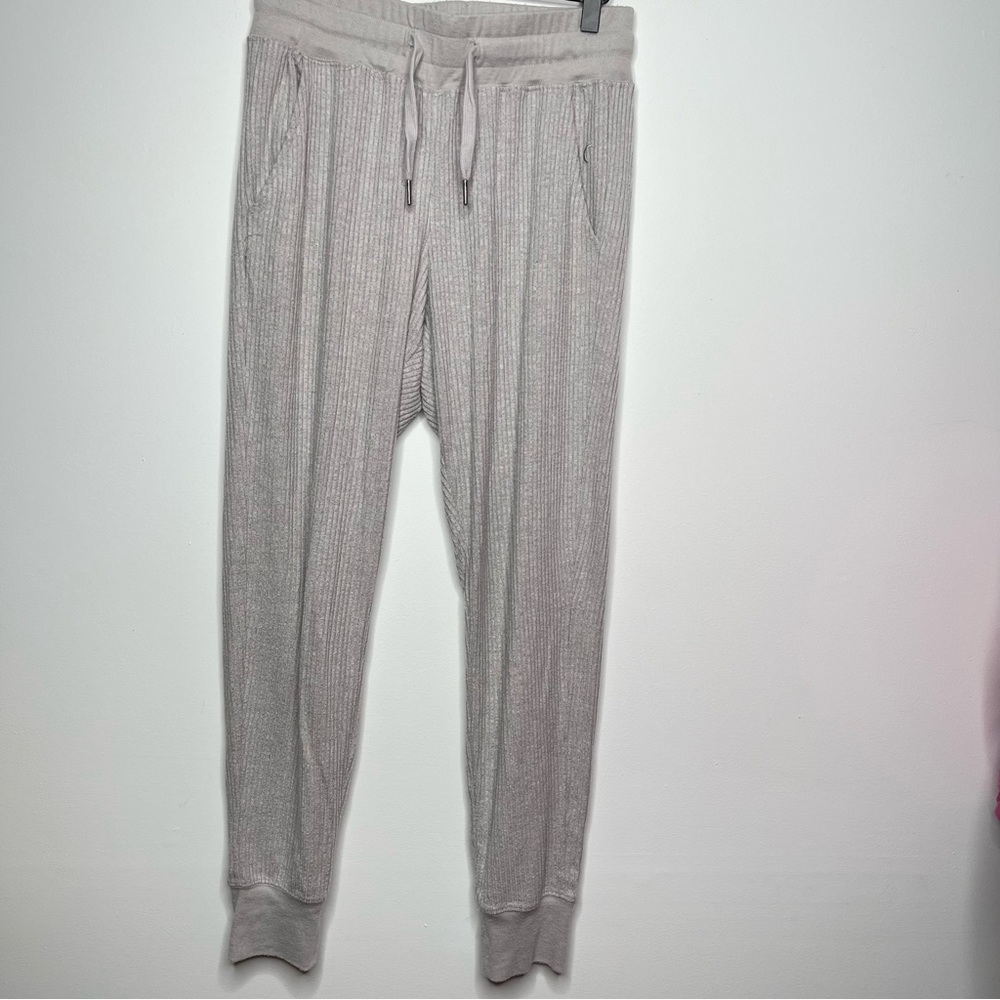 Zyia Gray Ribbed Jogger With Drawstring Size Medium - Picture 2 of 8